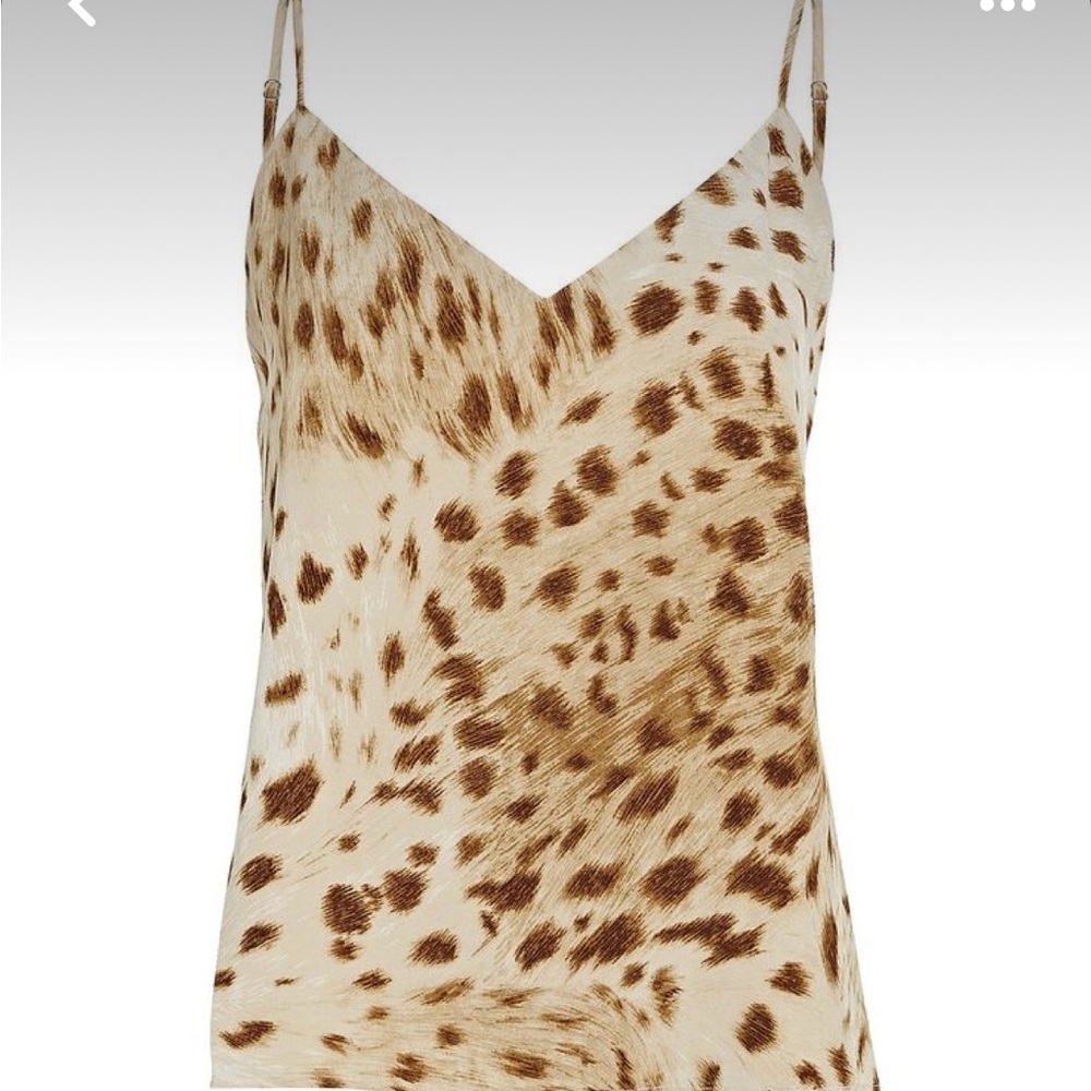 L’Agence Jane Leopard Print Silk Camisole Tank - XS